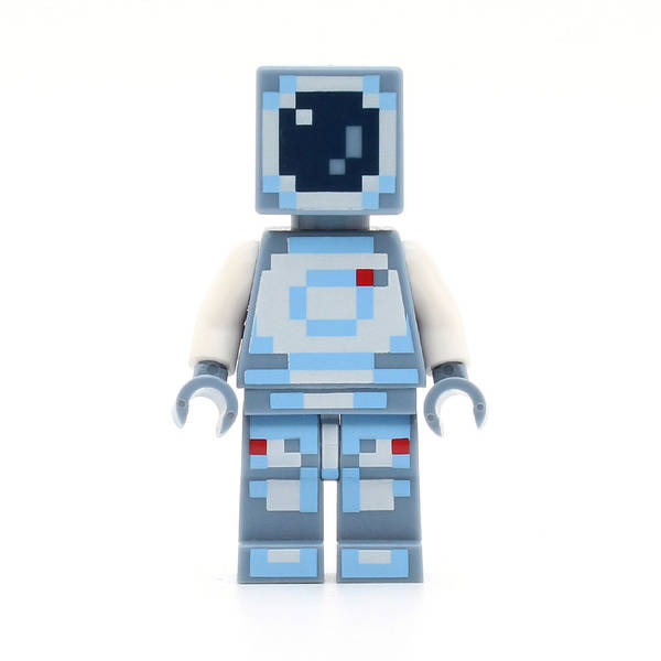 LEGO min037 - Minecraft Skin 4 (Pixelated, White and Bright Light Blue Spacesuit and Dark Blue Visor)