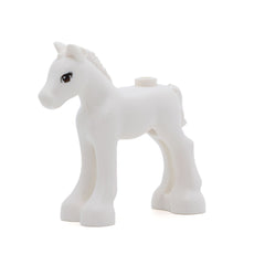 LEGO 11241pb01 - Pferd (Friends Style, Baby Foal with Reddish Brown Eyes and Black Triple Eyelashes Pattern, White)