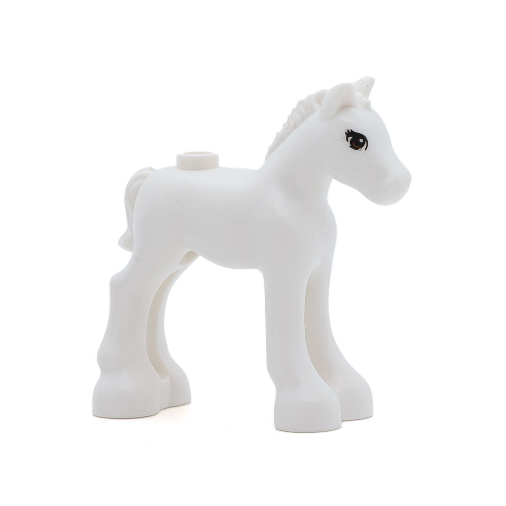 LEGO 11241pb01 - Pferd (Friends Style, Baby Foal with Reddish Brown Eyes and Black Triple Eyelashes Pattern, White)