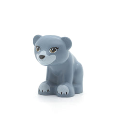 LEGO 14732pb02 - Bär, Friends / Elves (Baby Cub, Sitting with Black Nose, Dark Tan Eyes and White Paws and Muzzle Pattern, Sand Blue)