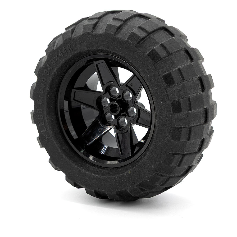 LEGO 15038c01 - Rad 56mm x 34mm Technic Racing Medium, 6 Pin Holes, mit schwarzen Reifen 94.8 x (15038 / 54120)