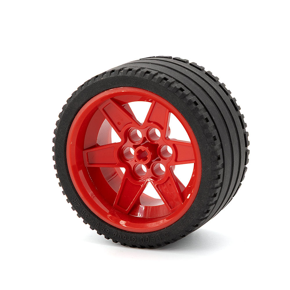 LEGO 15038c04 - Rad 56mm x 34mm Technic Racing Medium, 6 Pin Holes mit schwarzen Reifen 68.8 x 36 (15038 / 44771)