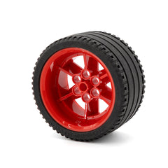 LEGO 15038c04 - Rad 56mm x 34mm Technic Racing Medium, 6 Pin Holes mit schwarzen Reifen 68.8 x 36 (15038 / 44771)