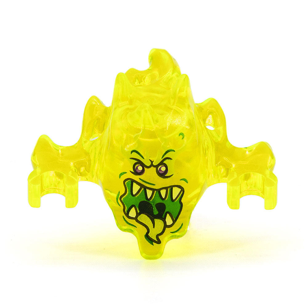 LEGO 19861pb02 - Ninjago Skreemer with Dark Purple Eyes and Mouth Open with White Pointed Teeth and Yellowish Green Tongue