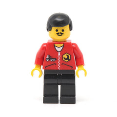 LEGO rep001 - Repair - Red Shirt with Zipper and Wrench Pattern, Black Legs, Black Male Hair