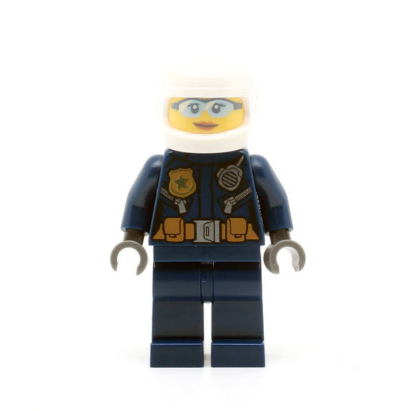 LEGO cty0733 -Police (City Helicopter Pilot Female, Light Blue Glasses)