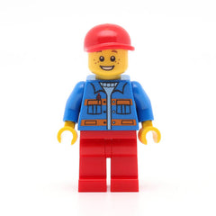 LEGO cty0248 - (Blue Jacket with Pockets and Orange Stripes, Red Legs, Red Short Bill Cap)