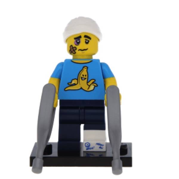 NEW - LEGO col15-04 - Clumsy Guy, Series 15 (Set mit Stand und Zubehör)