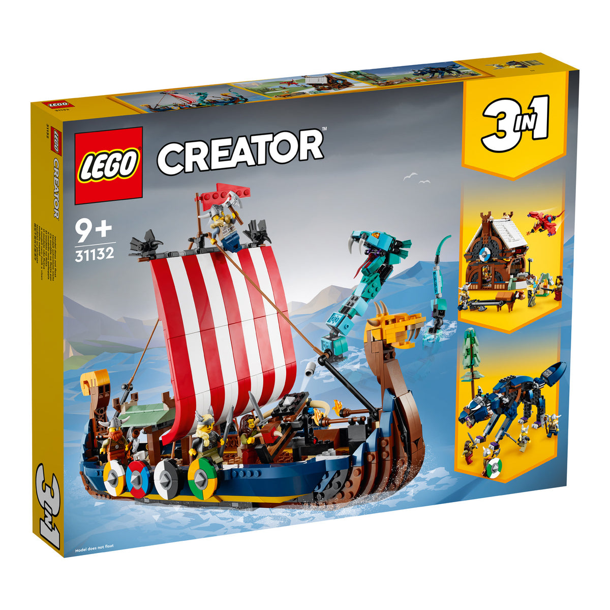 NEU - LEGO Creator 3in1 (31132) Wikingerschiff mit Midgardschlange