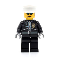 LEGO cty0174 - Police (City Leather Jacket with Gold Badge, White Hat, Dark Blue Sunglasses)