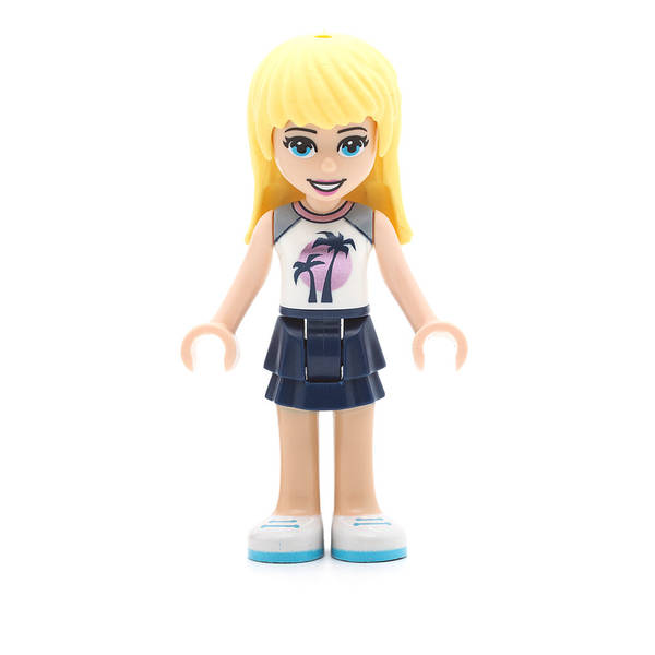 LEGO frnd371 - Friends Stephanie (Dark Blue Layered Skirt, White Top with Palm Trees)