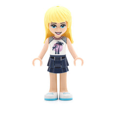 LEGO frnd371 - Friends Stephanie (Dark Blue Layered Skirt, White Top with Palm Trees)