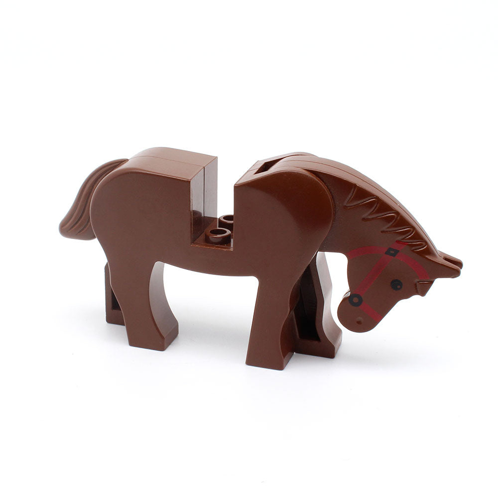 LEGO 4493c01pb03 - Pferd (braun) - braune Mähne, rotes Zaumzeug