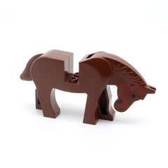 LEGO 4493c01pb03 - Pferd (braun) - braune Mähne, rotes Zaumzeug
