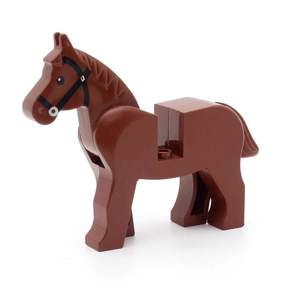 LEGO 4493c01pb05 - Pferd (reddish braun) -schwarzes Zaumzeug