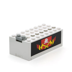 LEGO 4760c01pb04 - Battery Box (9V, Small with Fire Pattern on Both Sides, White)