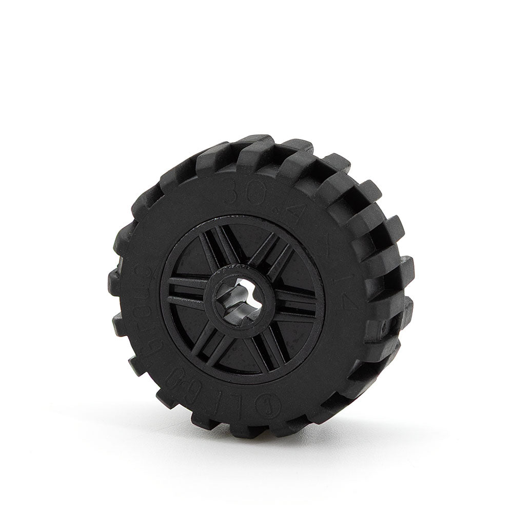 LEGO 55982c01 - Rad 18mm x 14mm mit Axle Hole mit schwarzem Reifen 30.4 x 14 mit versetztem Profil (55982 / 30391)