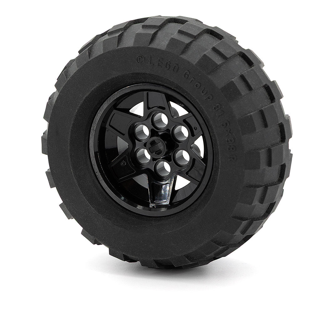 LEGO 56908c01 - Rad 43.2mm x 26mm Technic Racing Small, 6 Pin Holes mit schwarzem Reifen 81.6 x 38 (56908 / 45982)