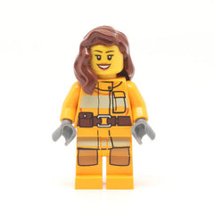 LEGO cty0337 - Fire (Bright Light Orange Fire Suit with Utility Belt, Reddish Brown Female Hair over Shoulder)