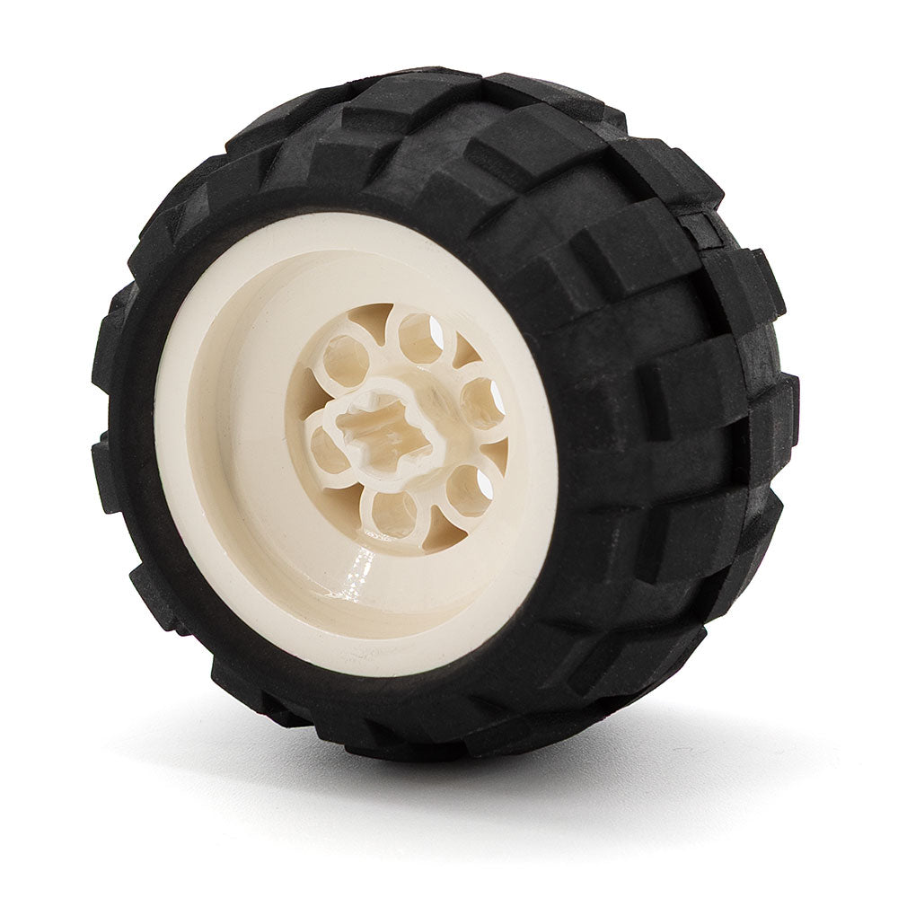 LEGO 6580ac01 - Rad 43.2 x 28 mit + Shape Axle Hole und schwarzem Reifen 43.2 x 28 (6580a / 6579)