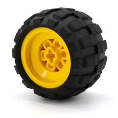 LEGO 6580ac01 - Rad 43.2 x 28 mit + Shape Axle Hole und schwarzem Reifen 43.2 x 28 (6580a / 6579)