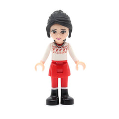 LEGO frnd054 - Friends Lily (Red Skirt and Leggings, White Fair Isle Sweater with Moose)