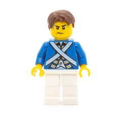 LEGO pi173 - Bluecoat Soldier 5 (Sweat Drops, Reddish Brown Hair)