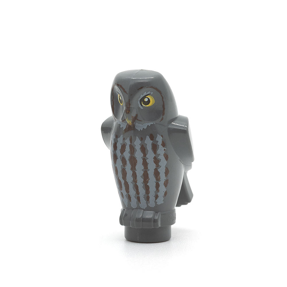 LEGO 92084pb02 - Eule (Angular Features with Yellow Beak and Eyes, Light Bluish Gray and Dark Brown Chest Feathers Pattern)