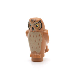 LEGO 92084pb04 - Eule (Angular Features with Black Beak, Forehead Spots, Yellow Eyes,Tan Chest Feathers Pattern, Medium Nougat)