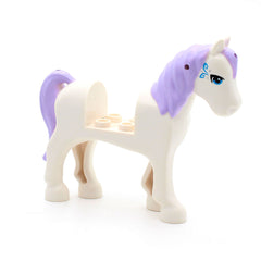 LEGO 93083c01pb06 - Pferd (Elves, weiß mit lila Mähne, blaue Augen)
