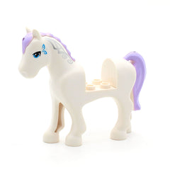 LEGO 93083c01pb06 - Pferd (Elves, weiß mit lila Mähne, blaue Augen)