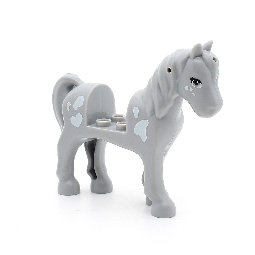 LEGO 93083c01pb09 - Pferd (Friends, grau-weiß gescheckt)