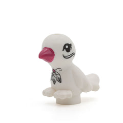 LEGO 98388pb04 - Vogel, Friends / Elves (Magenta Beak and Black Eyes and Feathers Pattern, White)