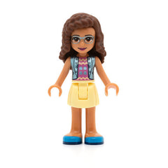 LEGO frnd391 - Friends Olivia (Nougat, Bright Light Yellow Skirt, Dark Pink Top with Blue Jacket)