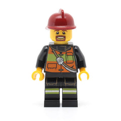 LEGO cty0342 - Fire (Reflective Stripe Vest with Pockets and Shoulder Strap, Dark Red Fire Helmet)