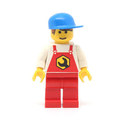 LEGO rep004 - Repair - Overalls Red with Wrench Pattern, Red Legs, Blue Cap