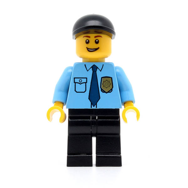 LEGO cty0298 - Police (City Shirt with Dark Blue Tie and Gold Badge, Black Legs, Black Cap)