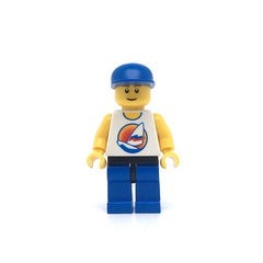 LEGO par059 - Surfboard on Ocean (Blue Legs, Black Hips, Blue Cap)