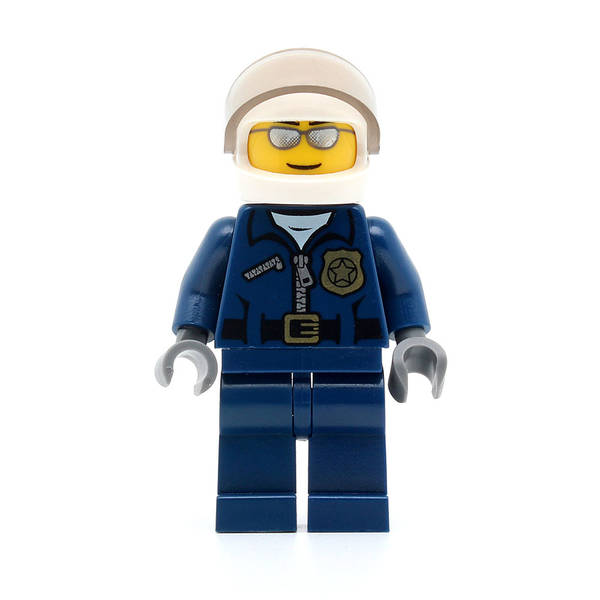 LEGO cty0449 - Police (City Motorcycle Officer, Silver Sunglasses)