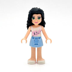 LEGO frnd070 - Friends Emma (Bright Light Blue Skirt, White Top with Pink Flowers)