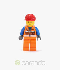 LEGO cty0014 - Construction Worker (Orange Zipper, Safety Stripes, Blue Arms, Orange Legs, Red Construction Helmet)