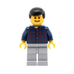LEGO cty0146 - (Plaid Button Shirt, Light Bluish Gray Legs, Black Male Hair)