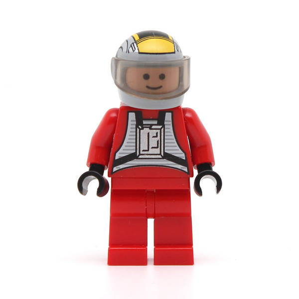 LEGO sw0032 Rebel Pilot B-wing (Yellow Head, Light Gray Helmet, Trans-Yellow Visor)