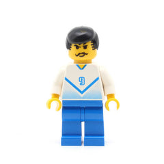 LEGO soc083 - Soccer Player (White & Blue Team with Shirt  #9)