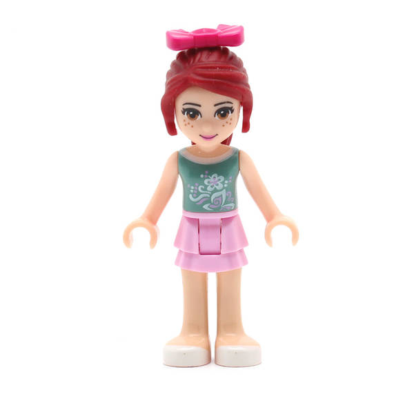 LEGO frnd061 - Friends Mia (Bright Pink Layered Skirt, Sand Green Top, Bow)