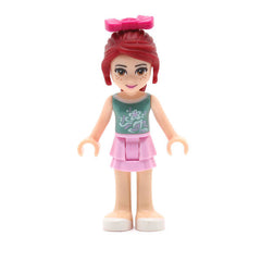 LEGO frnd061 - Friends Mia (Bright Pink Layered Skirt, Sand Green Top, Bow)