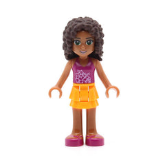 LEGO frnd055 - Friends Andrea (Bright Light Orange Layered Skirt, Magenta Top)