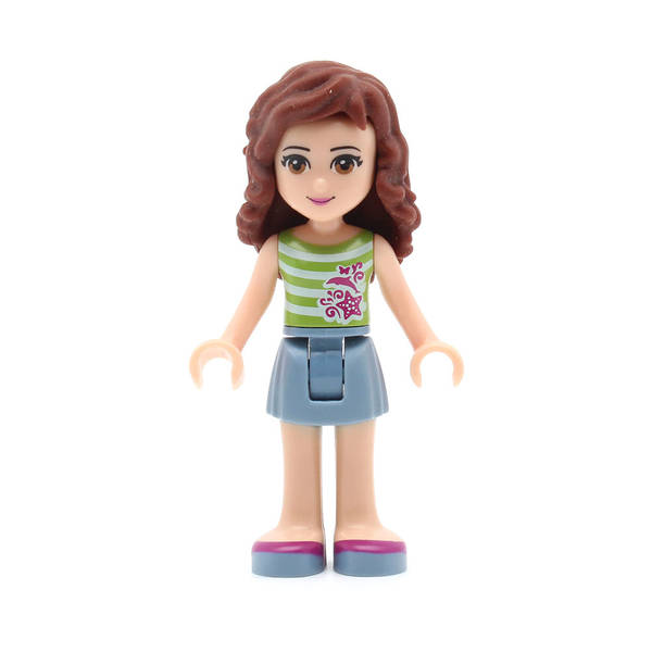 LEGO frnd073 - Friends Olivia (Sand Blue Skirt, Green Top with White Stripes)