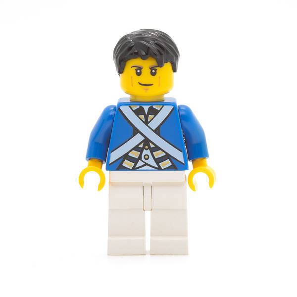 LEGO pi174 - Bluecoat Soldier 6 (Cheek Lines, Black Hair)