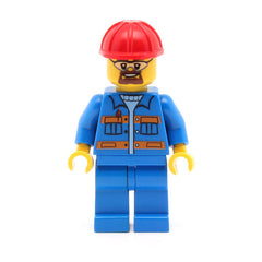 LEGO cty0471 - (Blue Jacket with Pockets and Orange Stripes, Blue Legs, Red Construction Helmet, Safety Goggles)